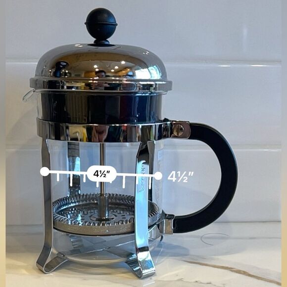 Bodum Chambord 2-Cup Chrome French Press Coffee Maker Stainless Steel 2 cup 7 in - Picture 1 of 13